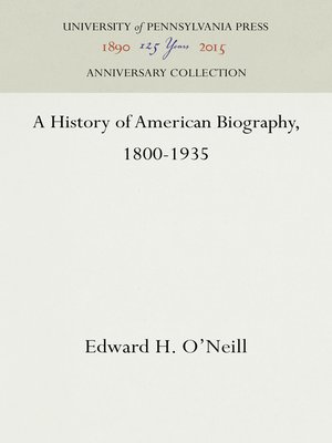 cover image of A History of American Biography, 1800-1935